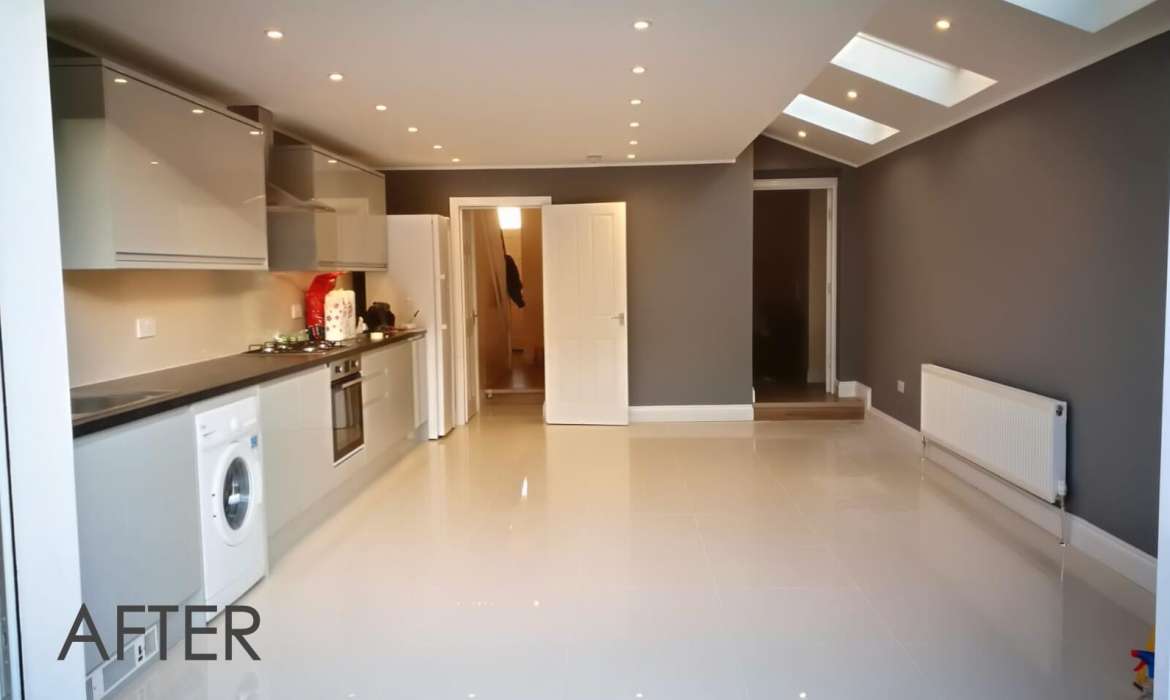 Open plan kitchen and living space